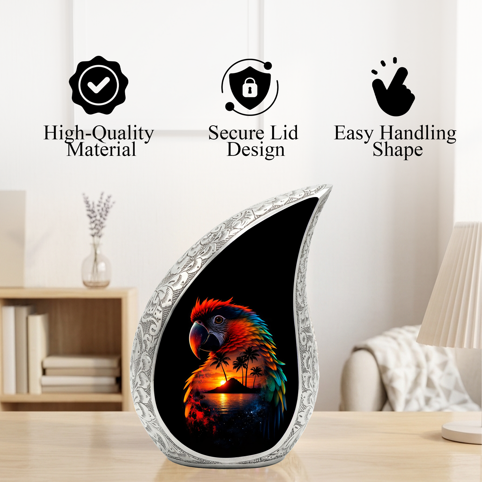 Beautiful Parrot Cremation Urn for Adult Ashes
