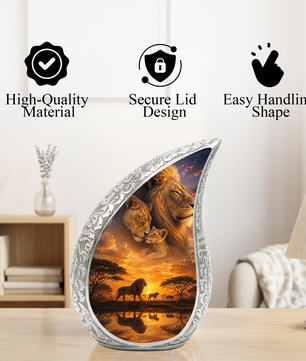 Lion Urn for Adult Ashes | Majestic Adult Cremation Urn for Human Ashes Memorial