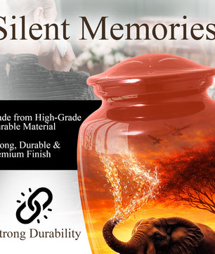 Elephant Urn for Dad- Cremation Large Urn for Ashes Adult Male | Keepsake Urn For Dad