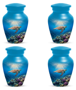 Ocean Wave Cremation Urn for Adult Ashes | Sea Turtle Ocean Theme Memorial Urn