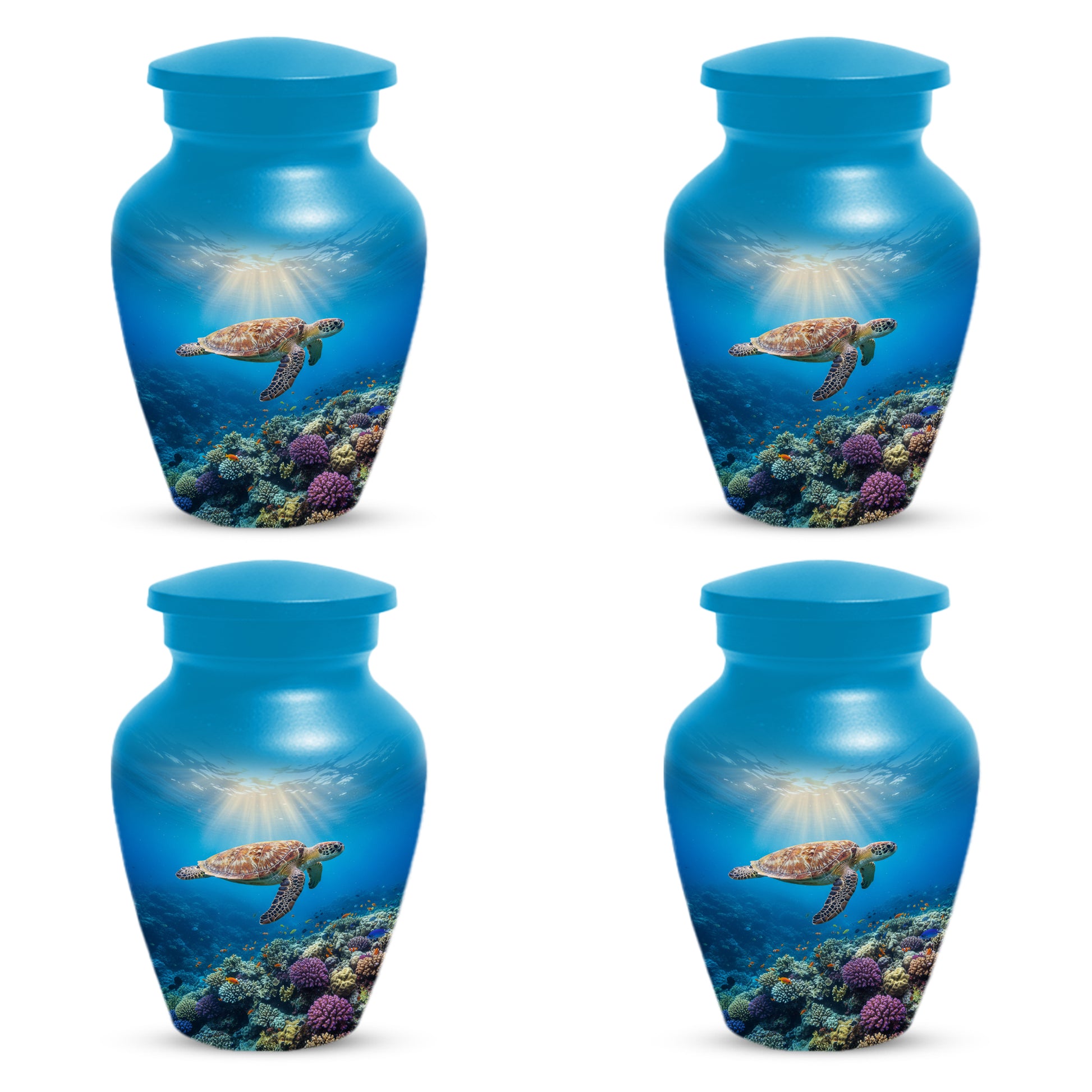 Ocean Wave Cremation Urn for Adult Ashes | Sea Turtle Ocean Theme Memorial Urn