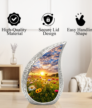 Sunflower Adult Urn for Human Ashes – Premium Sunflower Cremation Urn
