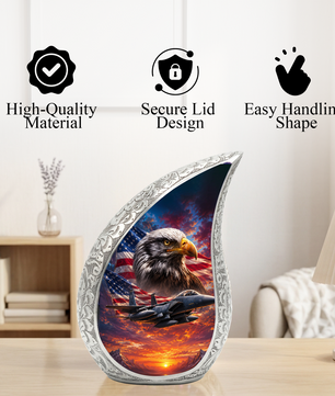 Eagle Urn for Human Ashes | Patriotic Eagle Adult Cremation Urn | Eagle Memorial Urn for Men, Women & Adults