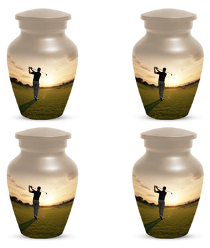 Golf Sunset Adult Urn for Human Ashes | Personalized Golf Cremation Ursn for Men & Dad