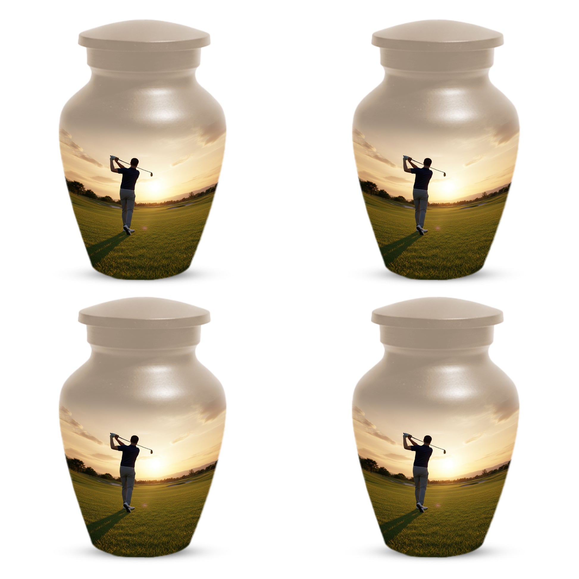 Golf Sunset Adult Urn for Human Ashes | Personalized Golf Cremation Ursn for Men & Dad