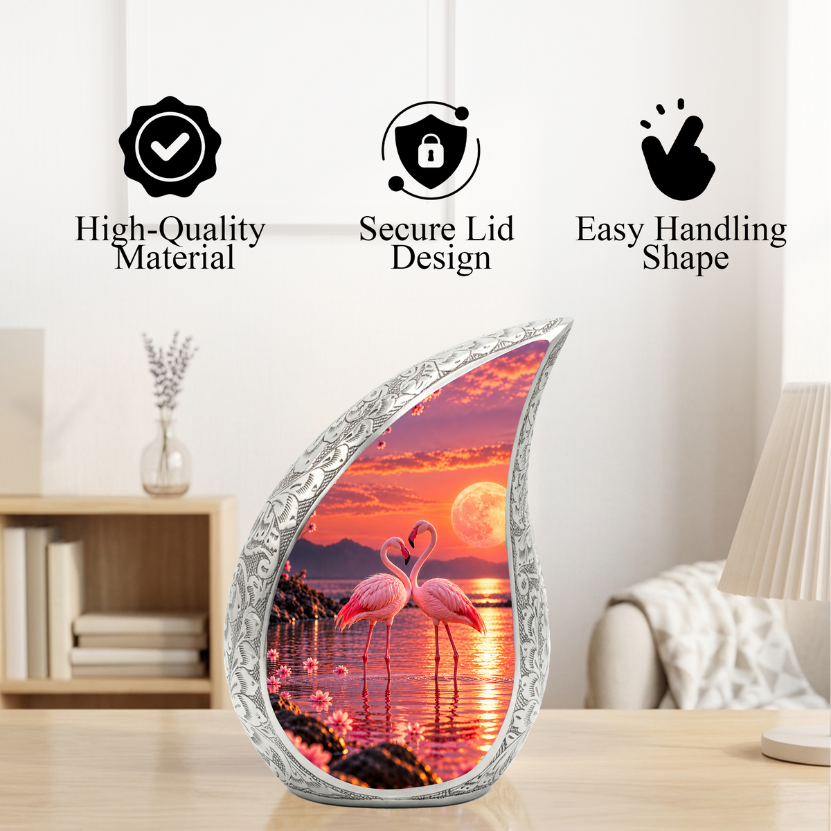 Flamingo Cremation Urn for Ashes, Flamingo Memorial Urn, Pink Flamingo Adult Urn, Bird Cremation Urn