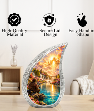 Fishing Cremation Urn for Adult Ashes, Personalized Fishing Memorial Urn