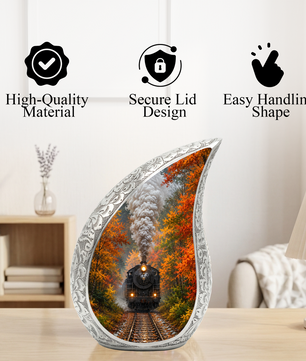 Steam Train Urn for Human Ashes | Vintage Locomotive Adult Cremation Urn