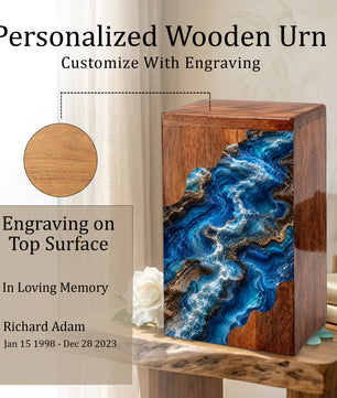 Ocean Flow Cremation Urn – Wooden Urn for Human Ashes