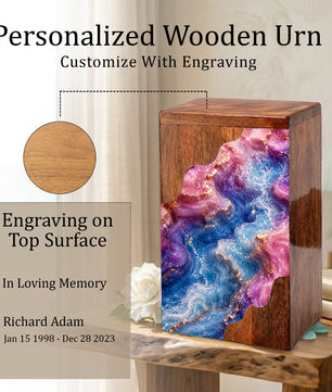 Abstract Flow Cremation Urn – Wooden Urn for Human Ashes