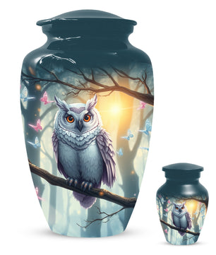 Personalized Owl Urn for Mom – Custom Owl Cremation Urn for Ashes