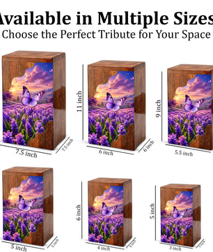 Butterfly Wooden Cremation Urn for Mom | Personalized Urn for Human Ashes