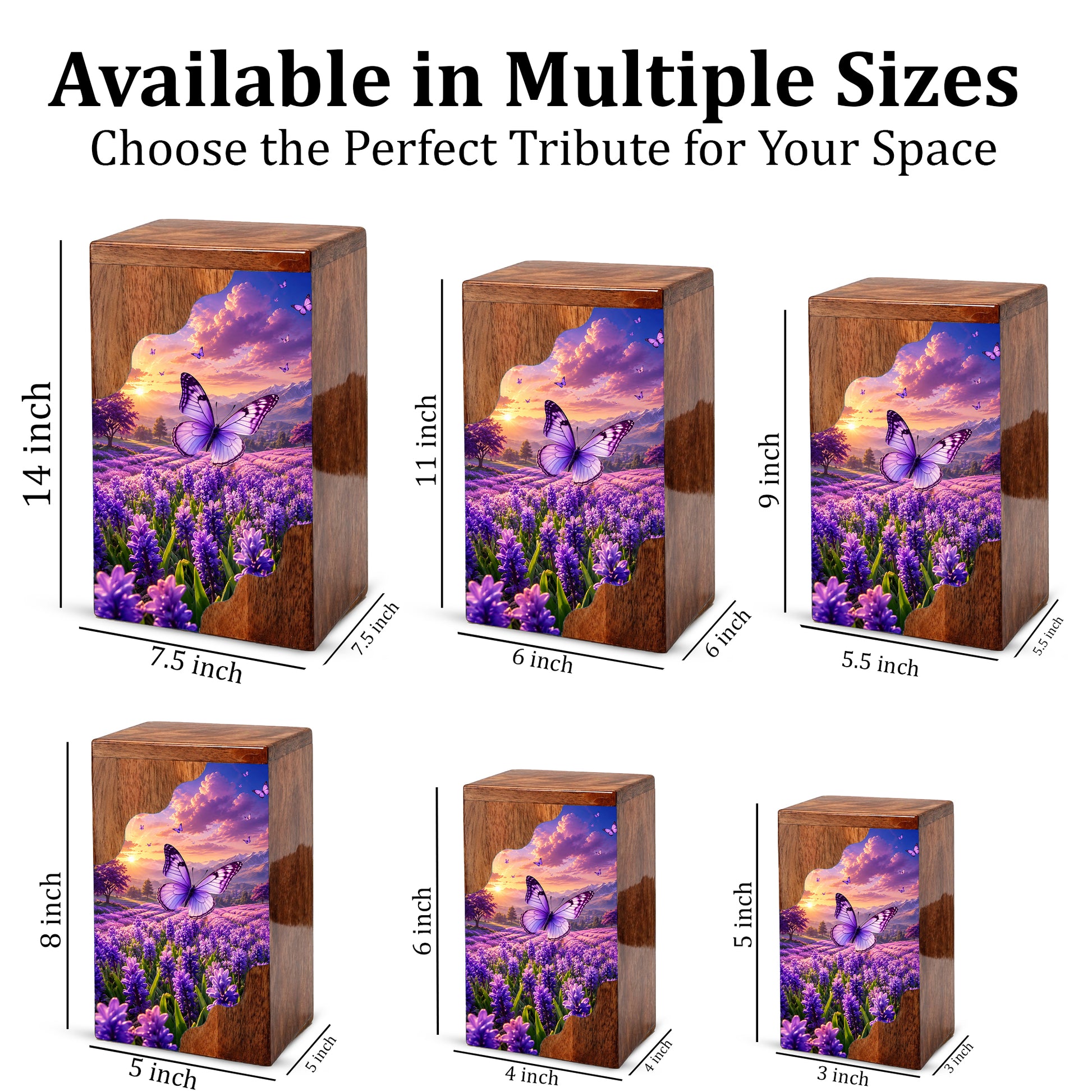 Butterfly Wooden Cremation Urn for Mom | Personalized Urn for Human Ashes