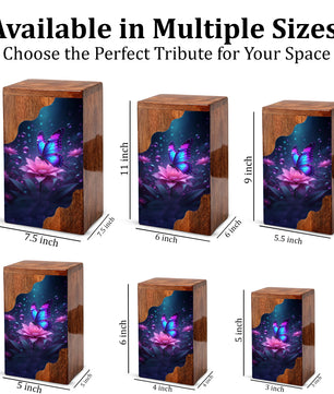 Butterfly Cremation Urn – Custom Wooden Memorial Urn Box for Ashes