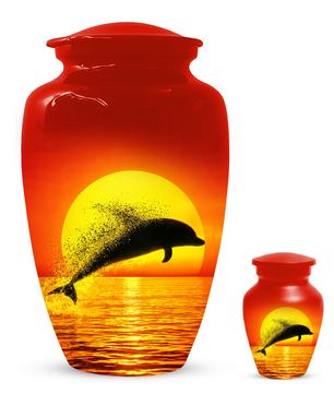 Dolphin Urn for Ashes | Adult Cremation Urn | Custom Memorial Urn for Human Ashes