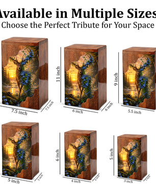 Deer Wooden Cremation Urn – Nature Memorial Urn for Human Ashes