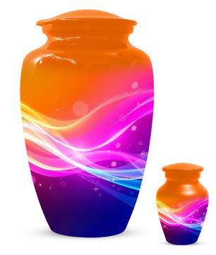 Modern Abstract Cremation Urn for Ashes – Colorful Adult Funeral Urns
