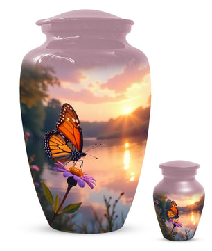 Butterfly Sunshine Urn for Human Ashes | Butterfly Sunrise Cremation Urn