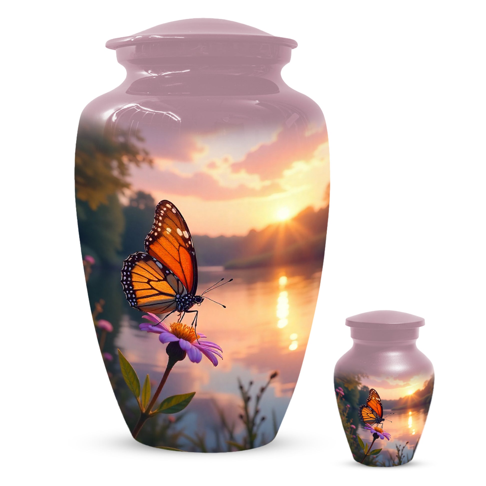 Butterfly Sunshine Urn for Human Ashes | Butterfly Sunrise Cremation Urn