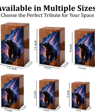 Bear Wooden Cremation Urn – Personalized Memorial Urn for Human Ashes