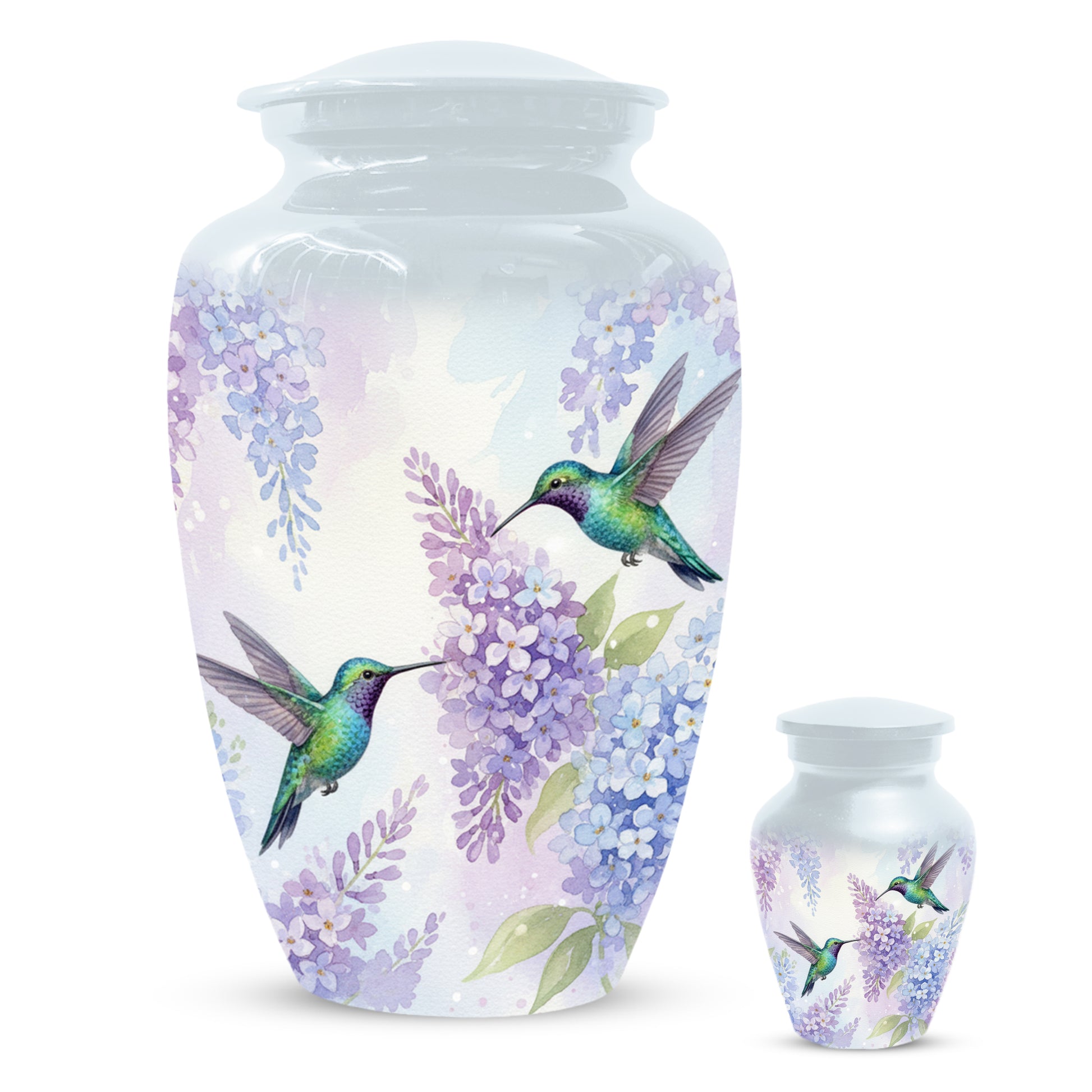 Hummingbird Floral Adult Urn for Human Ashes | Personalized Adult Cremation Urn