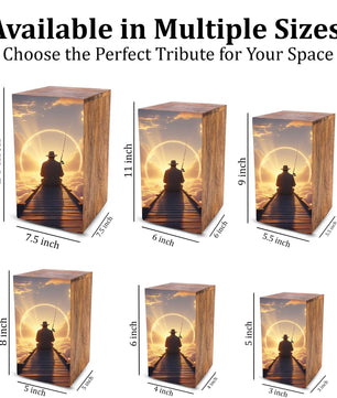 Gone Fishing in Heaven Urn For Ashes - Fisherman Urns Box For Dad