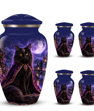 Personalized Cat Urn for Ashes | Custom Pet Urn for Cats | Handmade Metal Cat Memorial Urn