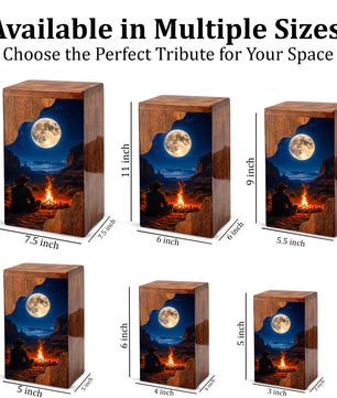 Cowboy Wooden Cremation Urn for Human Ashes – Personalized Western Memorial Urn