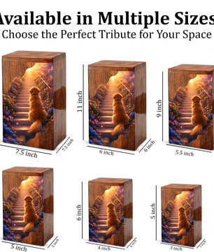 Dog Wooden Cremation Urn – Pet Memorial Urn for Dog Ashes