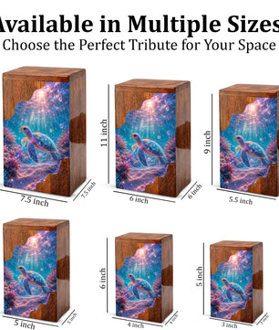 Sea Turtle Wooden Cremation Urn – Wooden Urn for Human Ashes