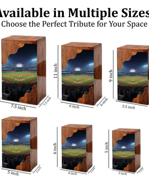Baseball Cremation Urn for Dad – Custom Wooden Memorial Urn Box for Ashes