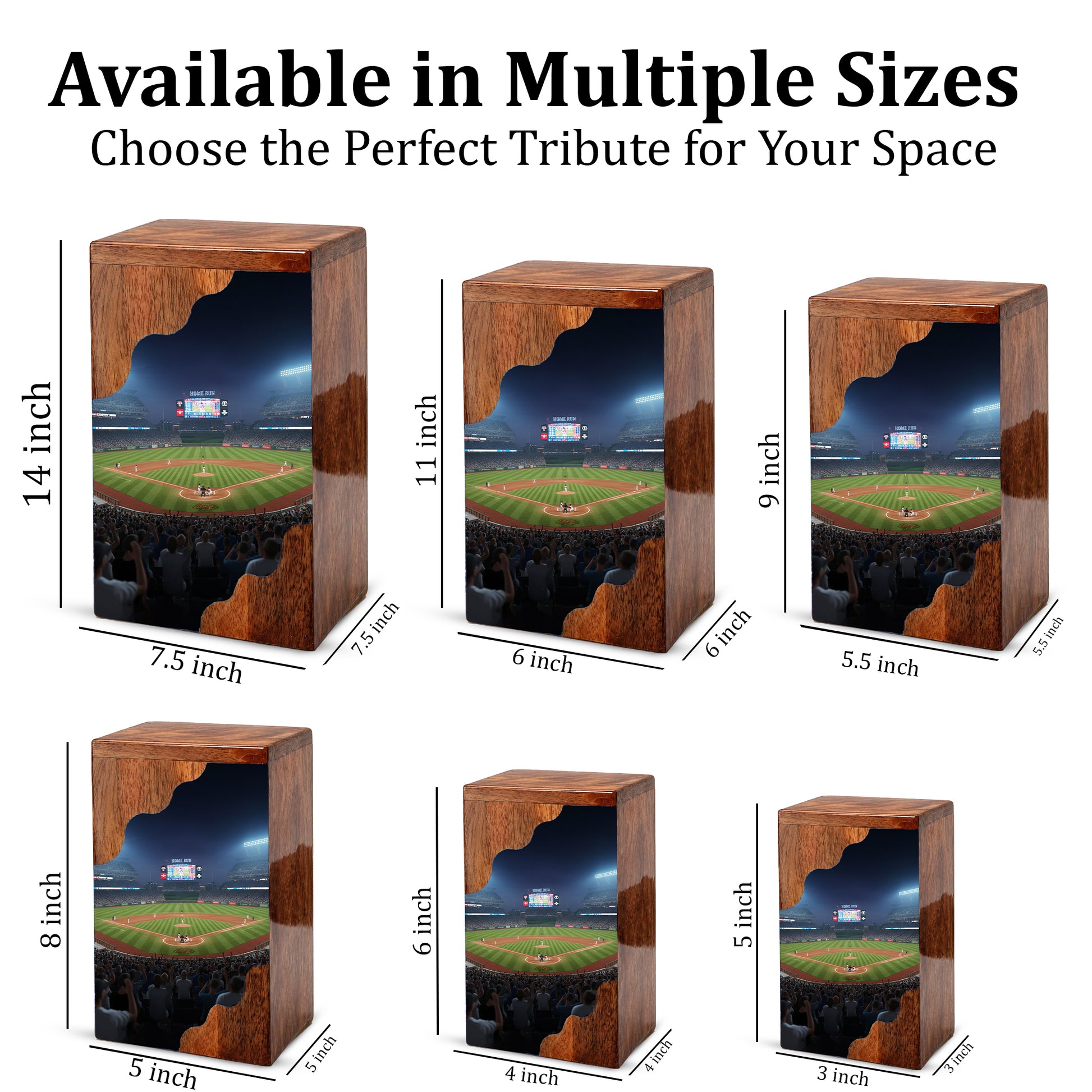 Baseball Cremation Urn for Dad – Custom Wooden Memorial Urn Box for Ashes