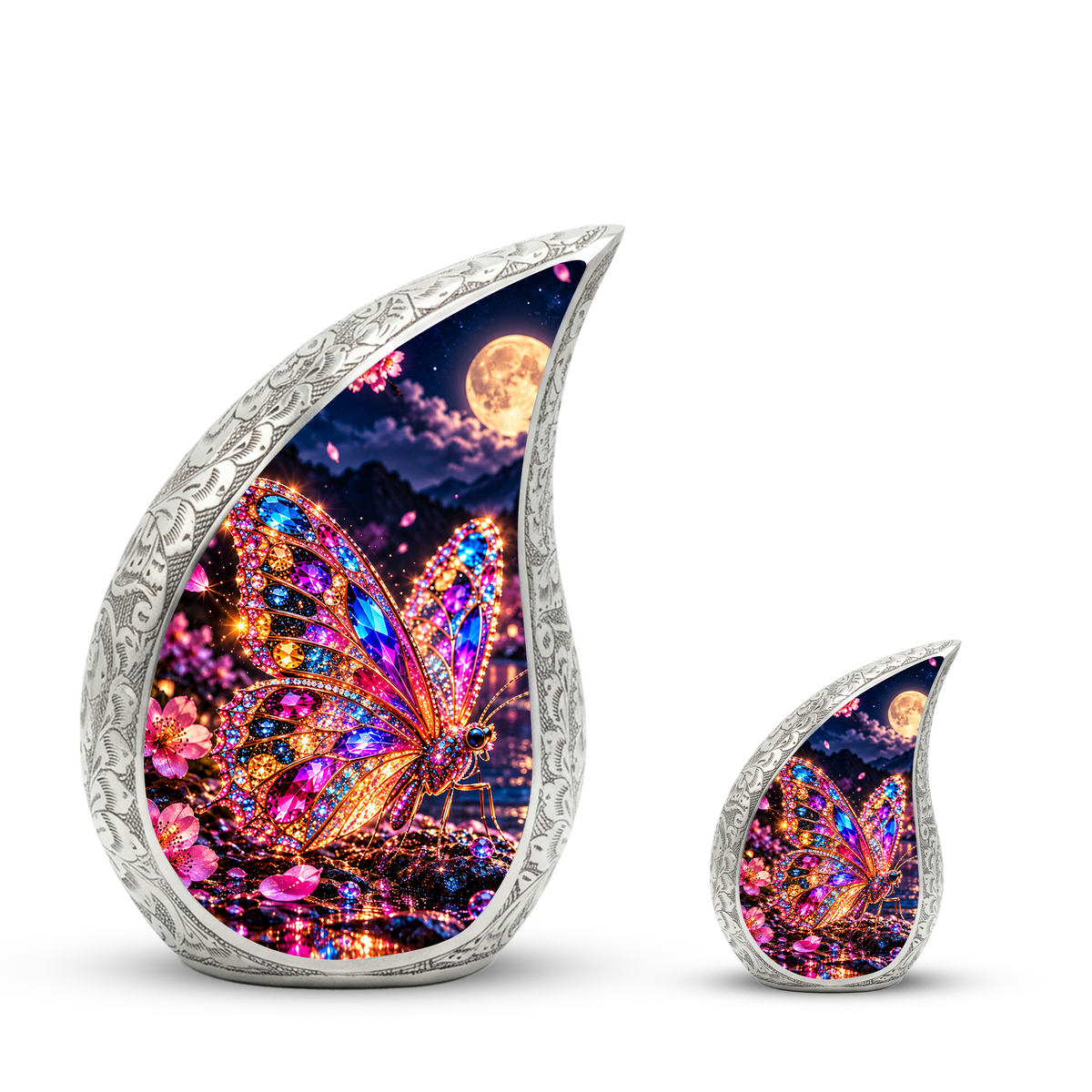 Colorful Butterfly Urn for Ashes, Jeweled Butterfly Cremation Urn