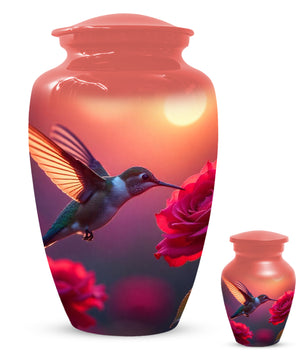 Hummingbird Sunset Adult Urn for Human Ashes | Elegant Adult Cremation Urn for Ashes