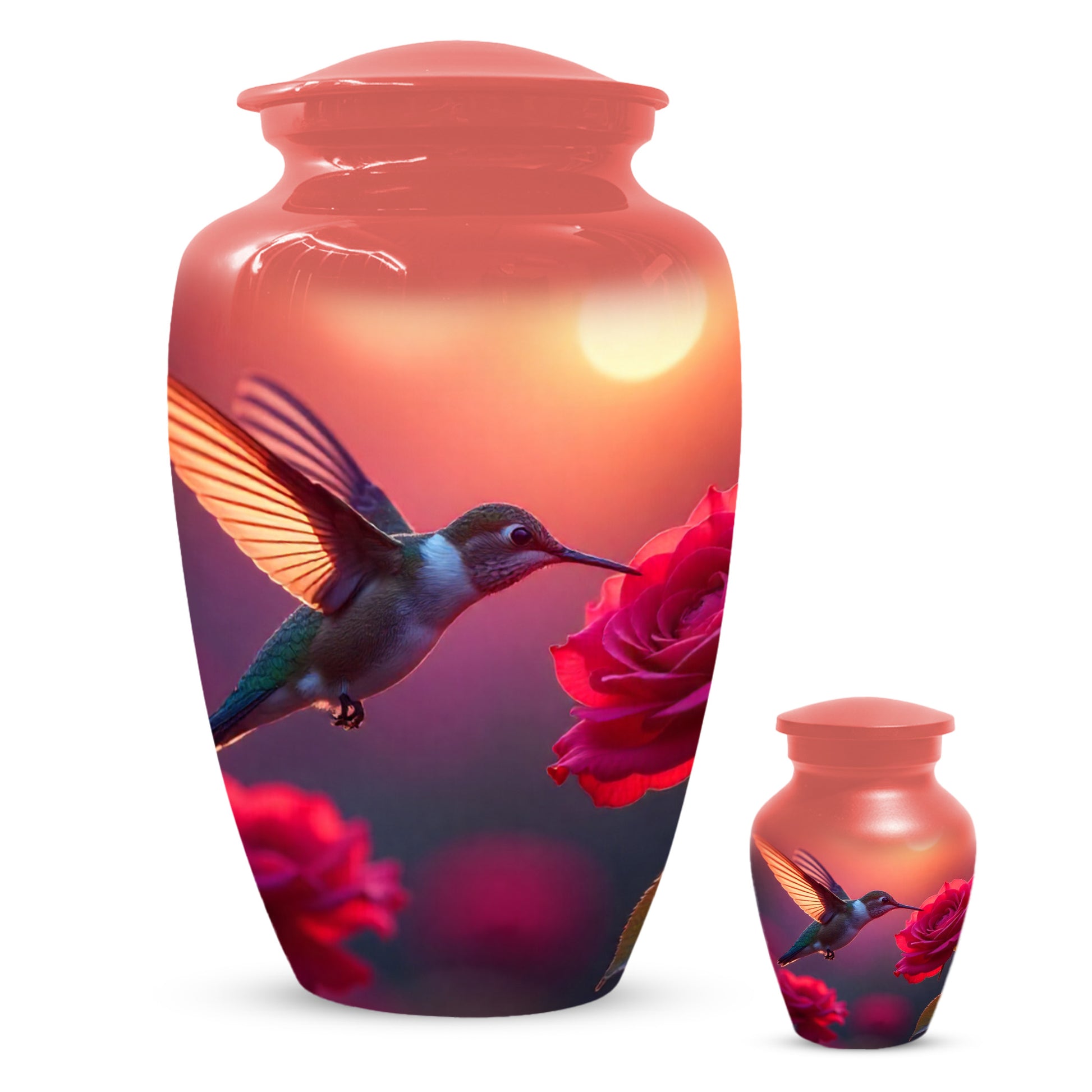 Hummingbird Sunset Adult Urn for Human Ashes | Elegant Adult Cremation Urn for Ashes