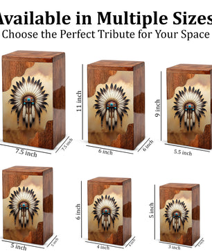Wooden Cremation Urn – Feather Memorial Design | Custom Wooden Urn for Human Ashes