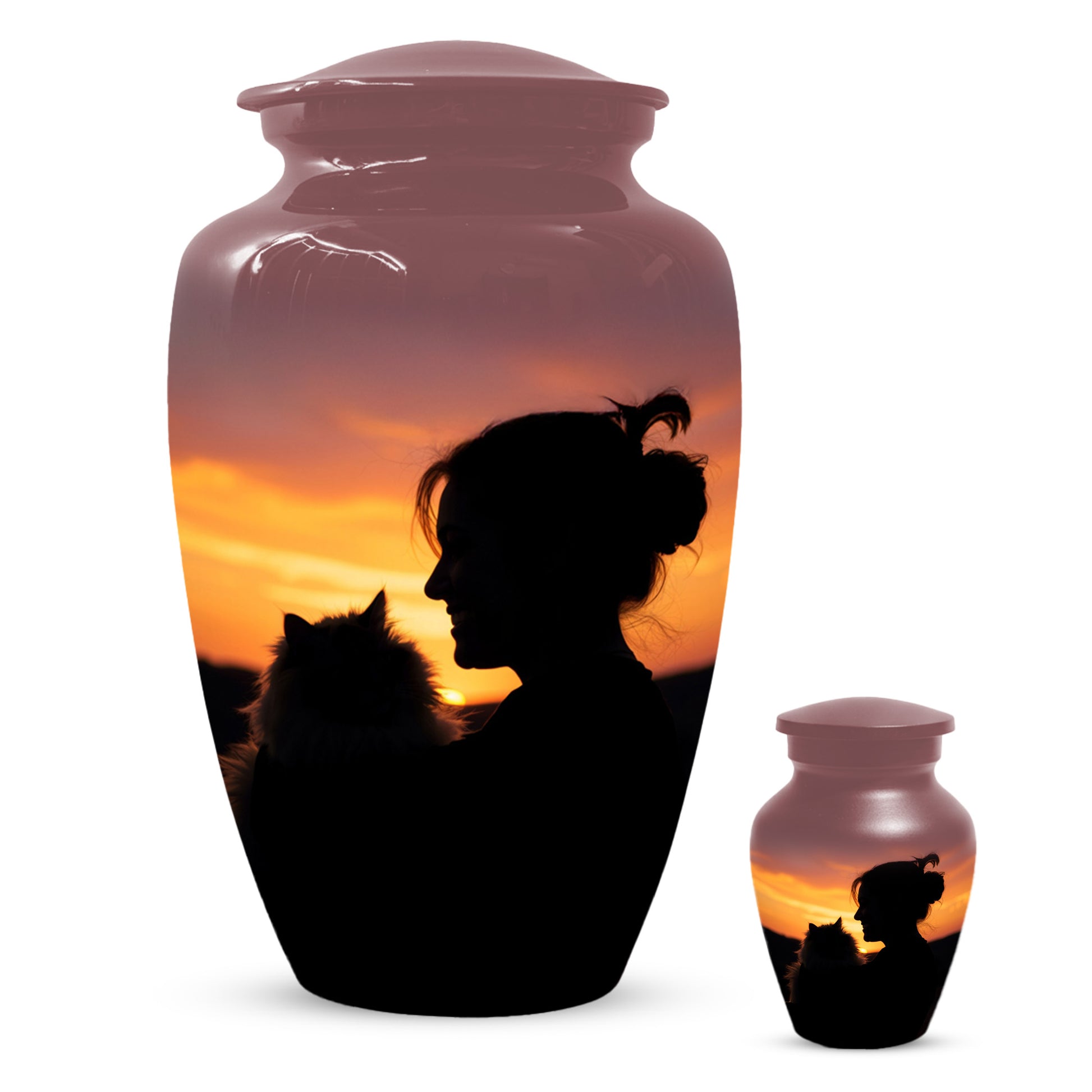 Personalized Cat Urn for Ashes | Custom Metal Pet Memoria
