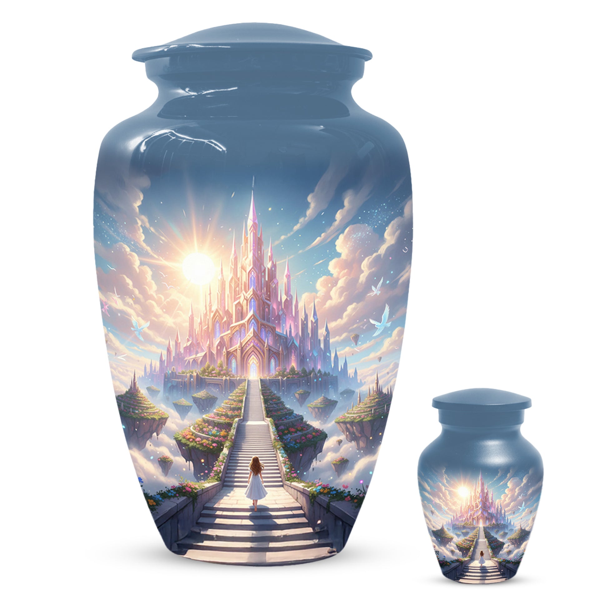Heaven Stairway Urn for Mom – Custom Angel Memorial Cremation Urn for Ashes