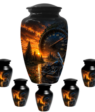 Motorcycle Memorial Urn for Dad | Biker Cremation Urns for Ashes Male