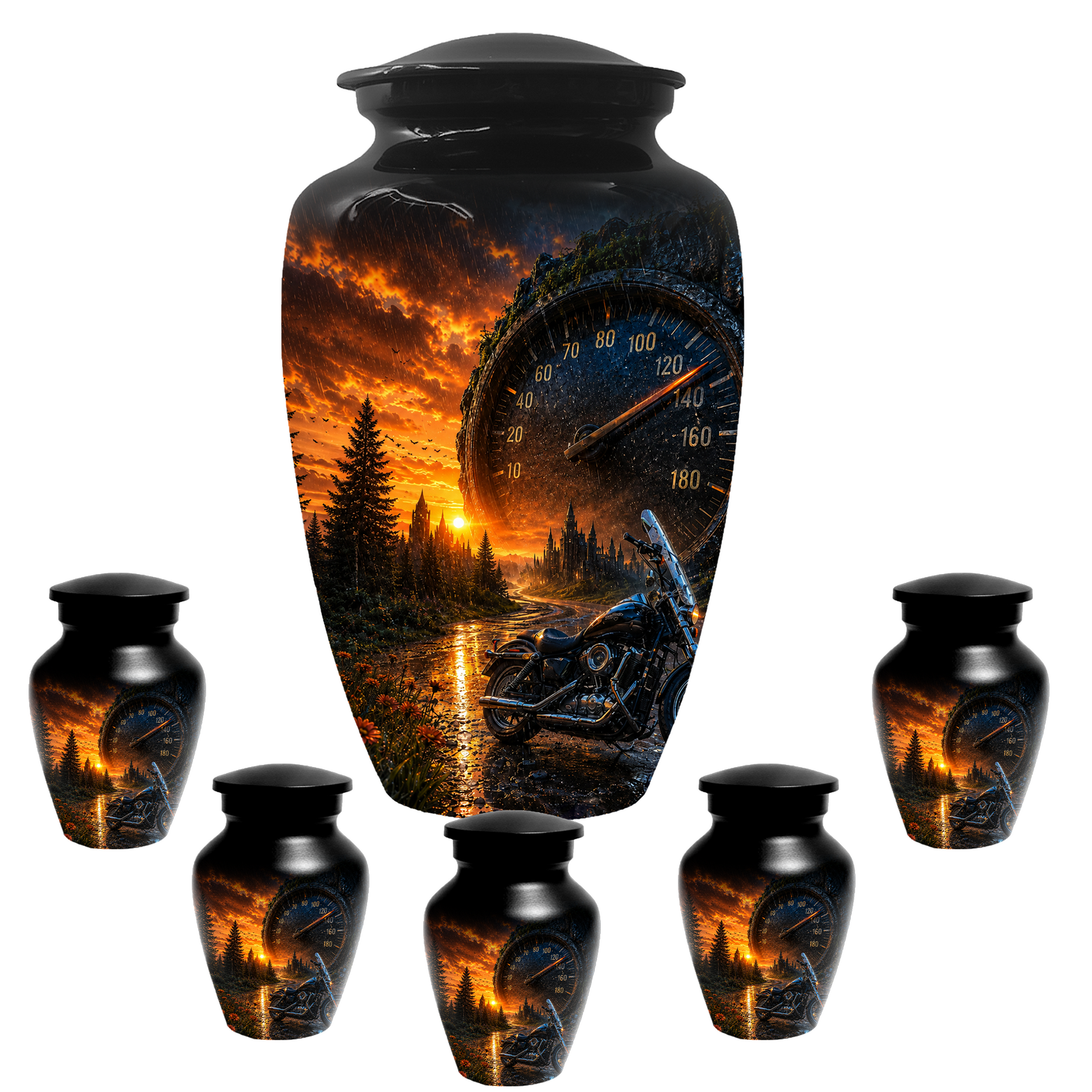 Motorcycle Memorial Urn for Dad | Biker Cremation Urns for Ashes Male