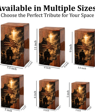 Christian Wooden Cremation Urn | Cross Urn for Ashes | Religious Urn for Dad