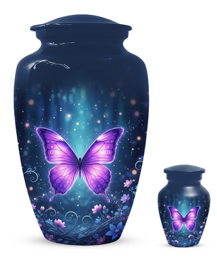 Purple Butterfly Urn for Ashes, Custom Butterfly Cremation Urn