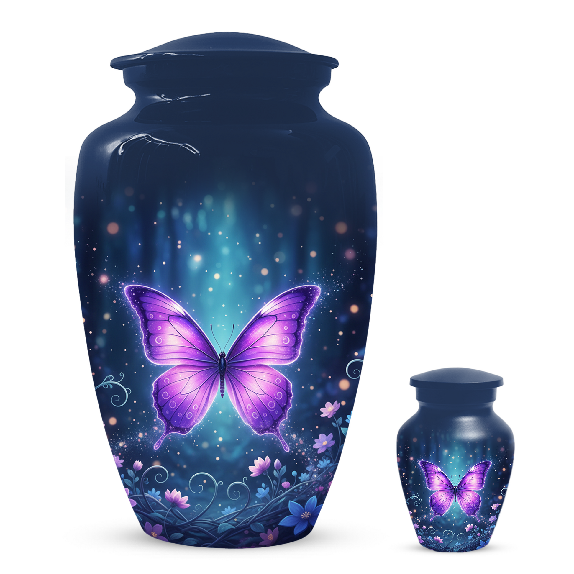 Purple Butterfly Urn for Ashes, Custom Butterfly Cremation Urn