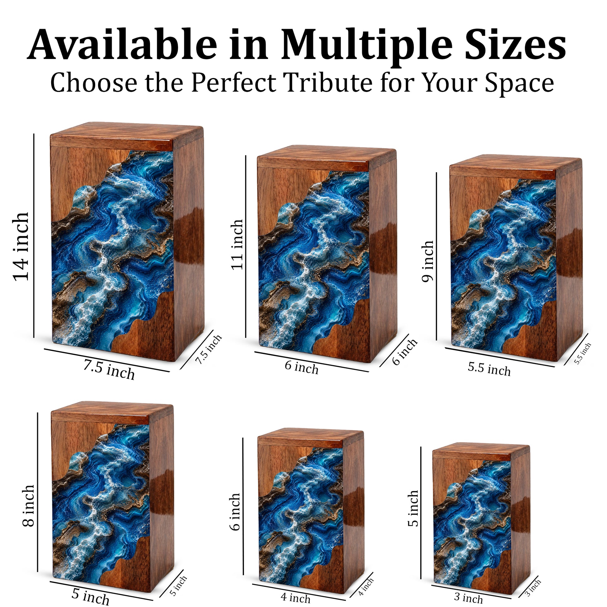 Ocean Flow Cremation Urn – Wooden Urn for Human Ashes