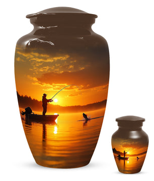 Fishing Urn for Human Ashes | Gone Fishing Cremation Urn for Dad