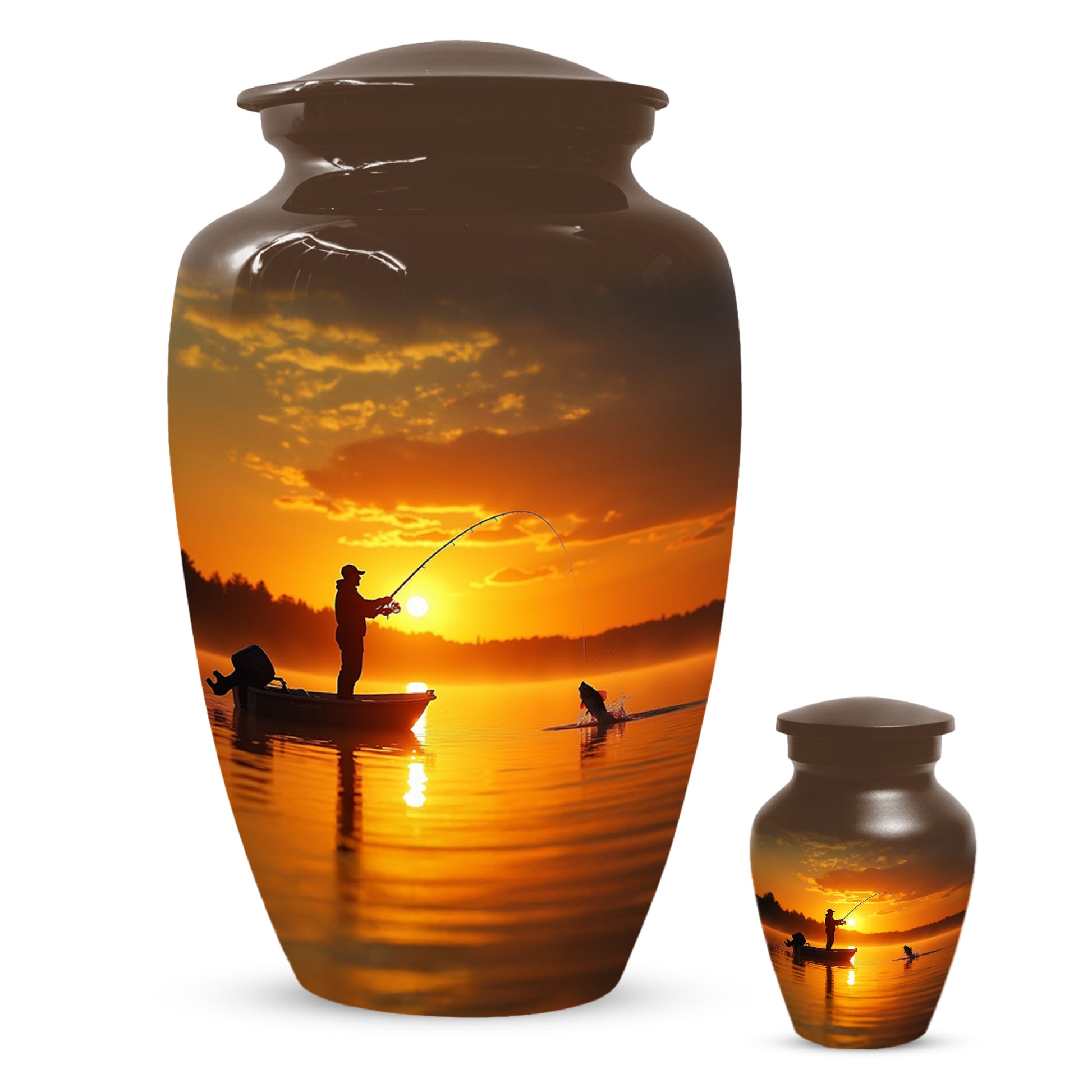 Fishing Urn for Human Ashes | Gone Fishing Cremation Urn for Dad