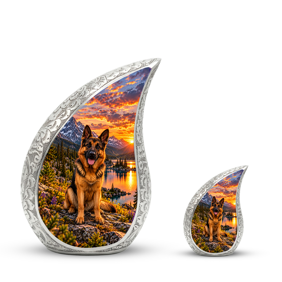 German Shepherd Cremation Urn for Ashes, Dog Memorial Urn, German Shepherd Adult Urn