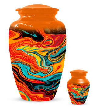 Abstract Art Cremation Urn for Ashes – Custom Colorful Memorial Urns for Men & Women