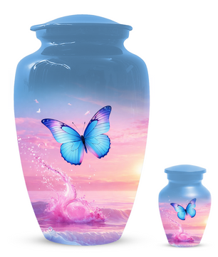 Butterfly Cremation Urn for Ashes | Blue Butterfly Memorial Urn for Mom