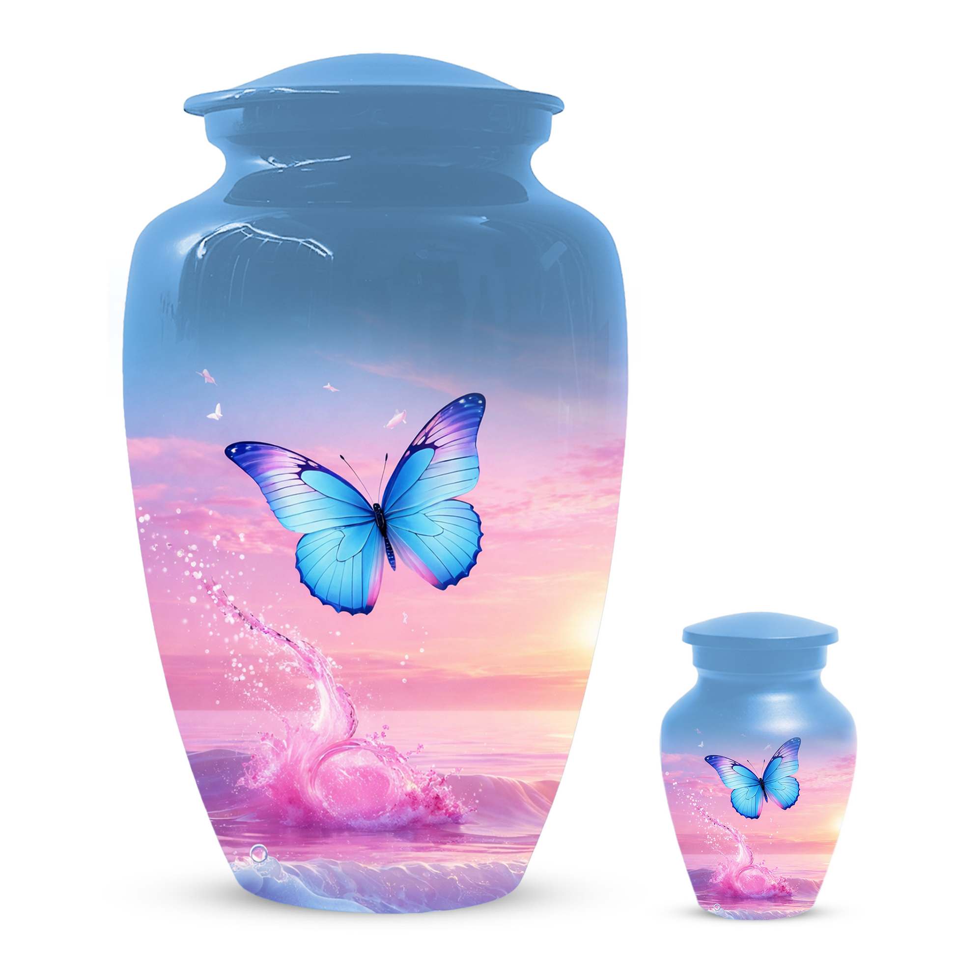 Butterfly Cremation Urn for Ashes | Blue Butterfly Memorial Urn for Mom